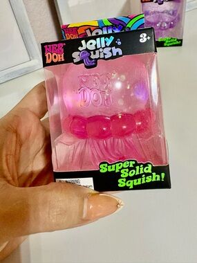 NeeDoh Jelly Squish Pink Super Solid Squish